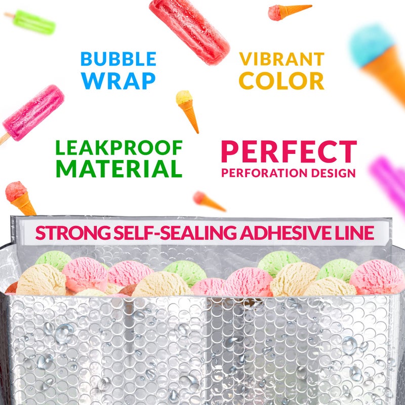 ABC PACK & SUPPLY Insulated Food Storage Container - 8 x 8 x 8 inches, 10 Pack Silver, Metallic Style, Leakproof for Frozen Fish, Meat - Image 4